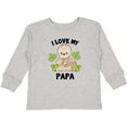 thumbnail image 3 of Inktastic Cute Sloth I Love My Papa with Green Leaves Boys or Girls Long Sleeve Toddler T-Shirt, 3 of 5