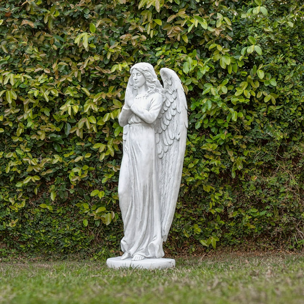 white resin garden statues