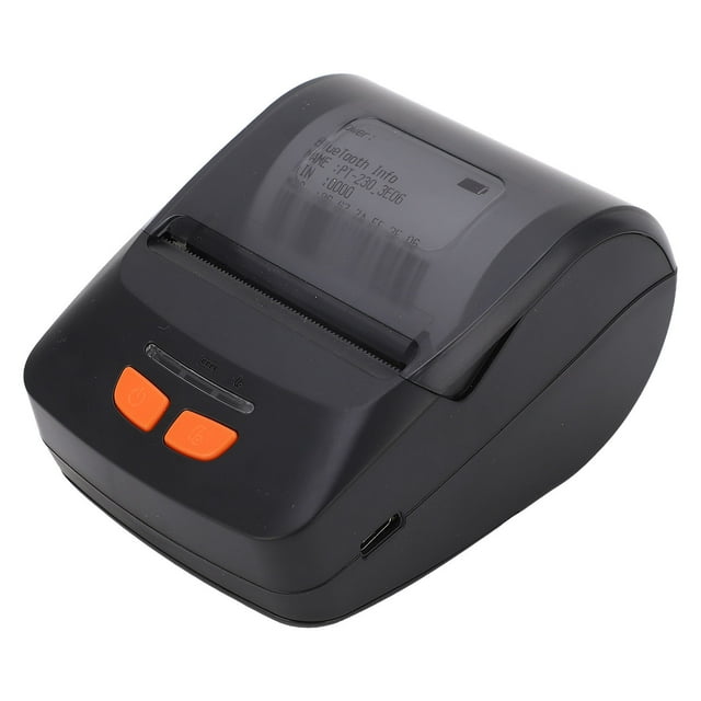Impresora térmica Bluetooth con papel de etiquetas Impresora portátil de códigos de barras para punto de venta Salida de impresión en blanco y negro