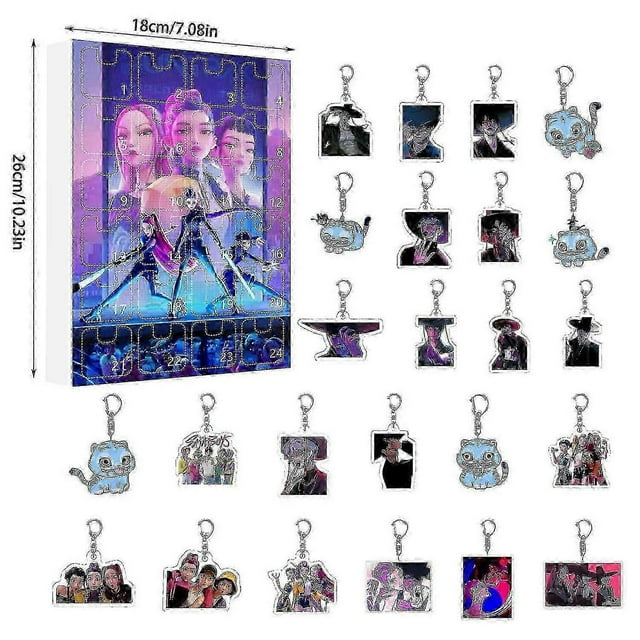 K-pop Demon Hunters Acrylic Advent Calendar Set 24 Days Surprise Gift Box for Fans & Kids..