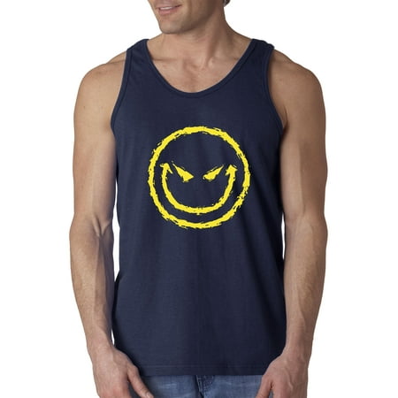 - New Way 903 - Men's Tank-Top Evil Smiley Smile Emoji Face 3XL Navy