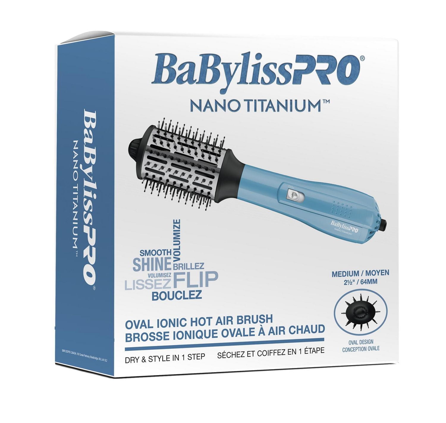 Nano Titanium Medium Oval Ionic Hot Air Brush