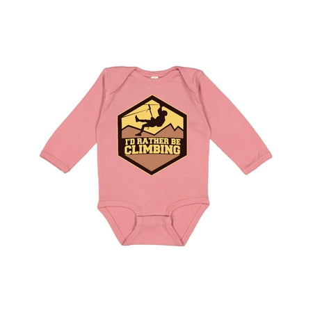 

Inktastic I d Rather Be Climbing Gift Baby Boy or Baby Girl Long Sleeve Bodysuit