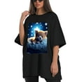 thumbnail image 4 of Plus Size Shirt for Women Black Tops for Women Short Sleeves Shirt for Women Cute Puppy T Shirt Crewneck Shirt for Women XS, 4 of 5