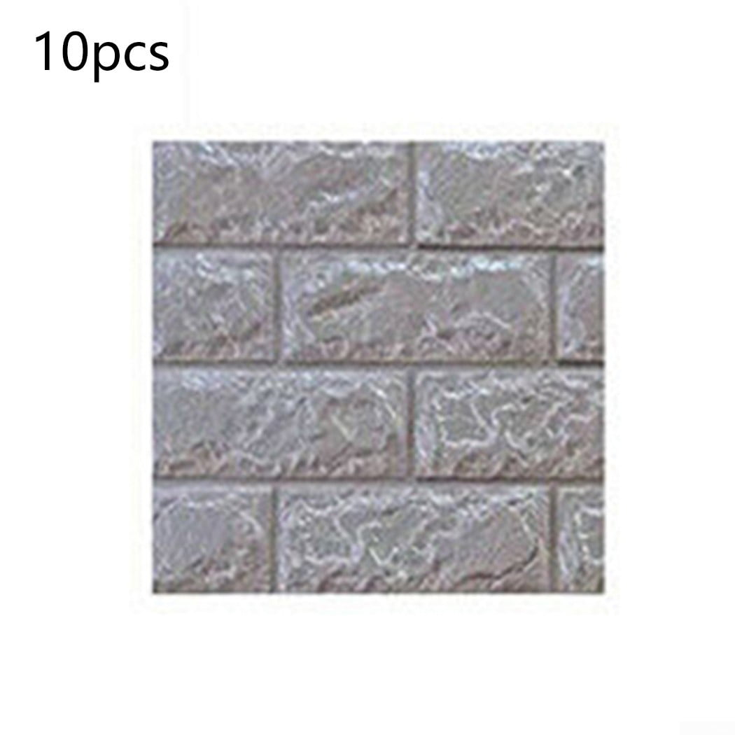 10x 3D Tile Brick Wall Sticker Panel Foam Self-adhesive Wallpaper Waterproof