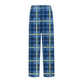 thumbnail image 6 of JGNGSHN Men's Casual Plaid Sleep Pants, Elastic Waist Lounge Pajama Bottoms with Pocket, Soft Wide Leg PJs for Sleeping, 6 of 8