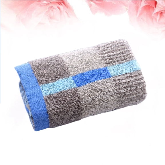 Worgeous 35x75 Bath Towels Thicken Wash Face Towel Grid Cotton Towels Bath Face Towels for Bathroom, Hotel, Kitchen ( Blue)