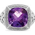 thumbnail image 5 of Sterling Silver Rhodium-Plated Amethyst And Diamond Ring (Size 8) Made In Thailand qr4473am-8, 5 of 5
