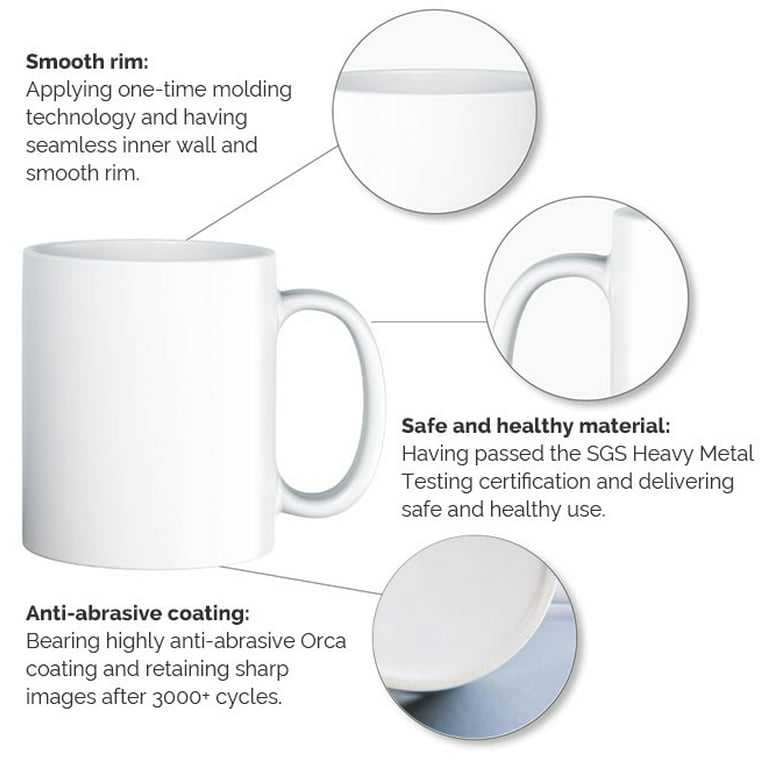 15oz Orca Coating Sublimation Mugs Blank White Cup Diy Mug Grade