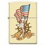 Zippo Cream Matte Pinup Nautical Flag Lighter