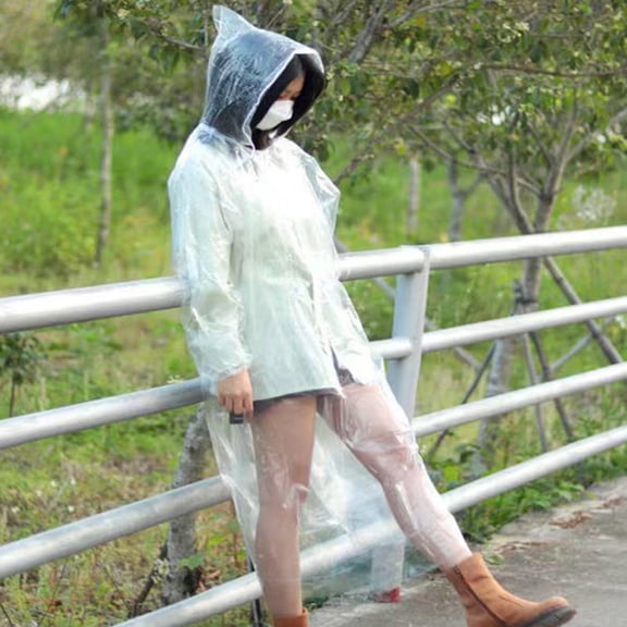 20-Pack Disposable Rain Ponchos Individually Wrapped Card Size Emergency Raincoat With Hood For Adults Travel Outdoor