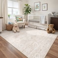 thumbnail image 2 of Roxstand 5x7 Area Rugs for Living Room, Stain Resistant Floral Vintage Washable Rugs, Non-Slip Thin Farmhouse Beige Rugs(5'x7', Beige), 2 of 11