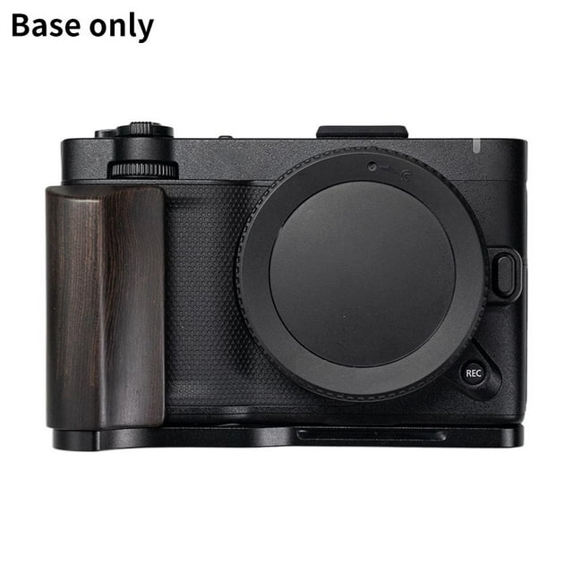 Camera Grip Wooden Handle Base with Arca-Swiss Quick Release Slot, Height-Enhanced Anti-Slip Silicone Pad for Nikon DSLR Mirrorless Cameras, Tripod Mount