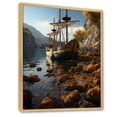 thumbnail image 2 of Designart "Pirate Ship Concealed In A Tropical Harbor I" Pirate Floater Framed Canvas Art Print, 2 of 5