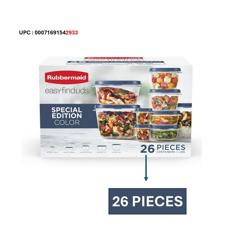 Rubbermaid Easy Find Lids Food Storage Containers with