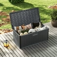 thumbnail image 4 of Costway Storage Box with Lockable Design & Gas Strut Handle 2 Person Bench Garden Organizer, 4 of 11