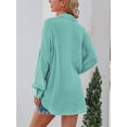 thumbnail image 3 of Sociala Women Long Sleeve Blouse Button Down Shirts Office Drop Shoulder Boyfriend Shirt with Pockets, 3 of 7