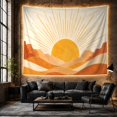 thumbnail image 6 of Golden Sun Over Rolling Terracotta Hills, Calming Minimalist for Home Decor Enthusiasts, Warm Earthy Landscape Art Decor Housewarming Gift Tapestry Wall Hanging for Bedroom and Living Room, 6 of 7