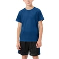 thumbnail image 6 of CYRBOKO Athletic Outfit Sets for Boys, Short Sleeve Running Breathable Mash Crew Neck Summer Sports Clothing Sets Navy Size 9-10 T, 6 of 6