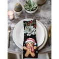 thumbnail image 2 of Gingerbread Christmas Cloth Napkins Set of 6 Reusable Dinner Napkins, Xmas Balls Branches Black Cocktail Napkin Washable Table Napkins for Wedding/Holiday Party/Baby Shower 20"x20", 2 of 7