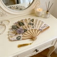 thumbnail image 6 of Luoshdecor Small Folding Fan Hand Fan Vintage Chinease Floral Bamboo Fans with Tassel for Dance, Performance, Wedding, Party,Gift, 6 of 6