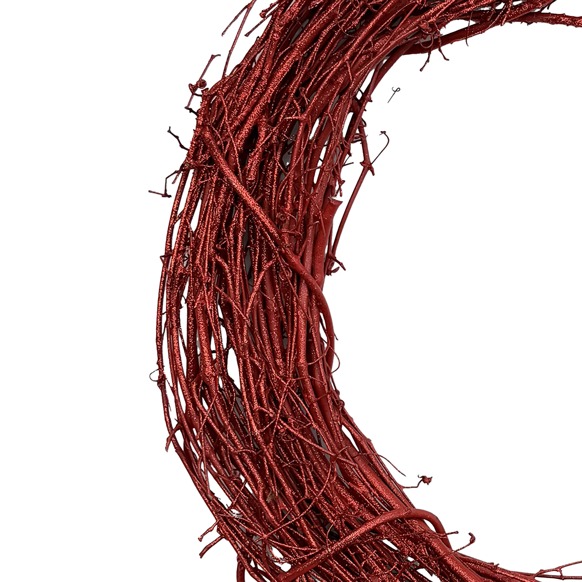 Kraft Lane: 18" Painted Grapevine Wreath - Glitter Red - DIY Craft Projects, Handcrafted, In-Outdoor Decoration, Behr Paint, Seasonal-Holiday-Home