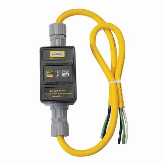 Hubbell Wiring Device-Kellems Line Crd GFCI,2 ft.,Ylw,30A,NEMA 4X,240V GFPST2301