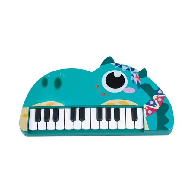 E Kids Electronic Piano Toy 22 Key Musical Instrument With Light Up Keys Early Learning Educational Toy For Beginners Dinosaur Design 10.9X5.2X1.2 Inches