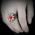 thumbnail image 5 of Mens Stainless Steel Ring with Exaggerated Skull and Yellow Eye Vintage Punk Ring for Men Fashion Ring Cool Ring, 5 of 6