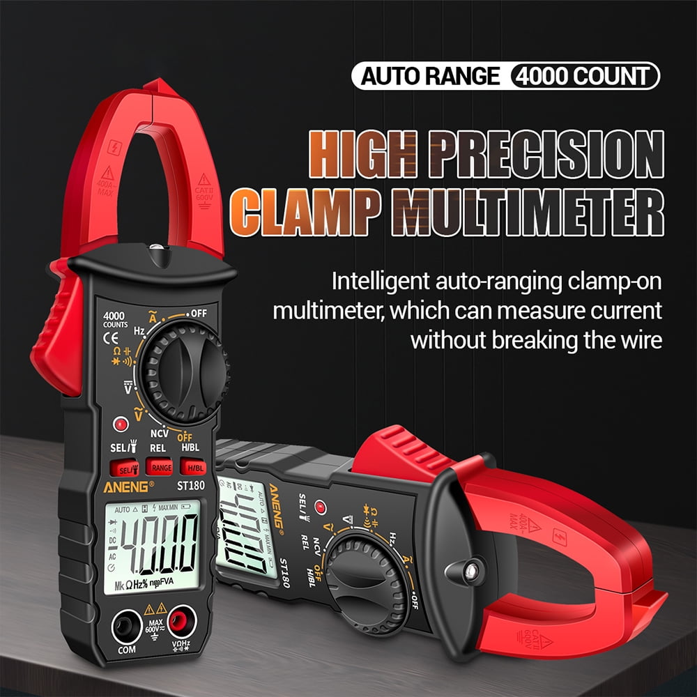 TKDMR Advanced clamp Multimeter Voltage Tester 4000 Counts with Ohm Volt Amp and Diode Voltage Meter, Electrical Tester Volt Ohm Amp Meter, 1Pack