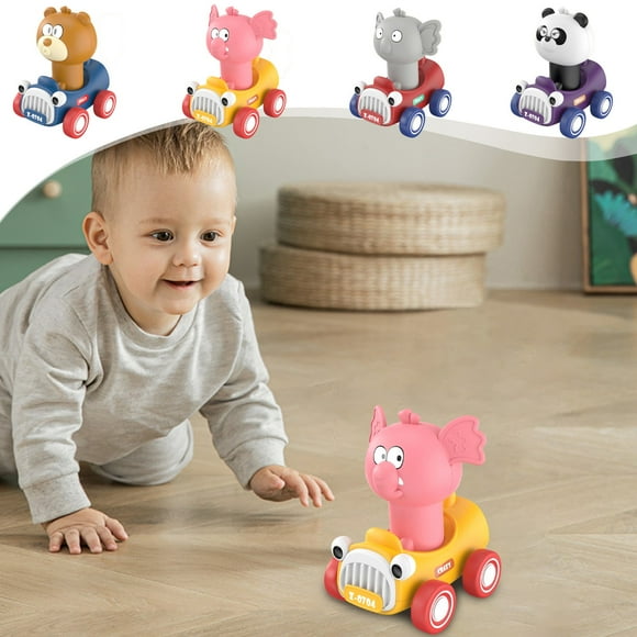 Nsxcdh Voiture Jouet pour Enfants en Plastique Abs Gris Marron Rose 4.33x3.54x2.95 Pouces Sans Pile Coins Arrondis Jouets Éducatifs Parent-Enfant Cadeaux de Noël pour Petits Enfants