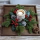 thumbnail image 4 of Needle Candlestick Wreath For Christmas Table Decoration Artificial Leaves Candle Ring Candlestick Garland Home Decor, 4 of 6