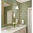 thumbnail image 3 of S4Sassy Self-Stick Decorative Boho Wallpaper, Mandala Pattern Wall Paper, Textured Vinyl Waterproof Contact Paper, Green, 25"X 360" Removable Renter Friendly Walls Covering For Bedroom, Dining Room, 3 of 8