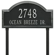 Personalized Whitehall Providence Arch 2-Line Lawn Mounted Plaque in Black/Silver
