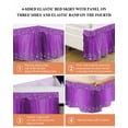 thumbnail image 6 of Modern Purple Wrap Around Bed Skirts for Queen Bed 18" Drop, Bed Skirt with Adjustable Elastic Belt Dust Ruffle Bed Valance for Bedroom Hotel Luxury Abstract Diamond Luxury Gradient Bed Frame Cover, 6 of 7