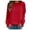 Red, variant on HNMKIU Women's Plus Size Casual Solid Color Print Round Neck Long Sleeve Thin Twill Pullover Graphic Sweatshirts for Women Streetwear Top 02_Army Green,L