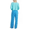 thumbnail image 4 of Goodnight Kiss Twilight Tales Dream Knit 3/4 Sleeve and Pants Pajama Set, Aqua/Cats, XL, 4 of 7