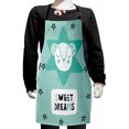 thumbnail image 1 of Saying Kids Apron, Lettering with Illustration in Scandinavian Style Mouse and Stars, Boys Girls Apron Bib with Adjustable Ties for Cooking Baking Painting, Seafoam Black and White, by Ambesonne, 1 of 2