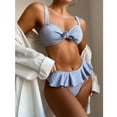 thumbnail image 2 of DPTALR Bikini Deux Pièces pour Femmes, Uni, Rehausseur, Échancré, à Lacets, Tour de Cou, 2 of 9