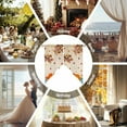 thumbnail image 3 of Swag Curtains Valances for Windows, Fall Thanksgiving Short Kitchen Window Curtains Over Sink, Orange Teal White Pumpkin Cafe Curtains Panel Set Of 2,Rod Pocket, 36 Inches Length Retro Maple Leaf, 3 of 8