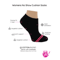 thumbnail image 2 of On the Go Women's Low Cut Socks (6 Pair Pack, Black, Pink Toe Stripes Combo), 2 of 5
