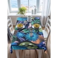 thumbnail image 3 of Easter Blue Eggs Rectangle Tablecloth, Spring Floral Polka Dot Black Waterproof & StainResistant Tablecloth, Washable Oil-proof Table Cover for Dining/Party/Wedding/Camping/Buffet 60x102 In, 3 of 9