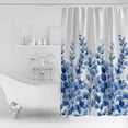 thumbnail image 4 of Extra Long Shower Curtain 72x84 Inch, Blue Eucalyptus Shower Curtain Waterproof Bathroom Decor Watercolor Leaf Country Plants Fabric Bath Curtain Set Accessories with Hooks, 4 of 6