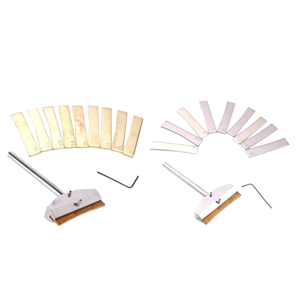 LeeQinersw Fretboard Press Caul Inserts+Fret Pressing Tool for Electric Guitar/Bass Golden