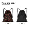 thumbnail image 2 of Hirioo Hot Chili Print Drawstring Backpack Bag Sport Versatile Sports Backpack for Gym, Travel, Swimming, Beach, 2 of 9