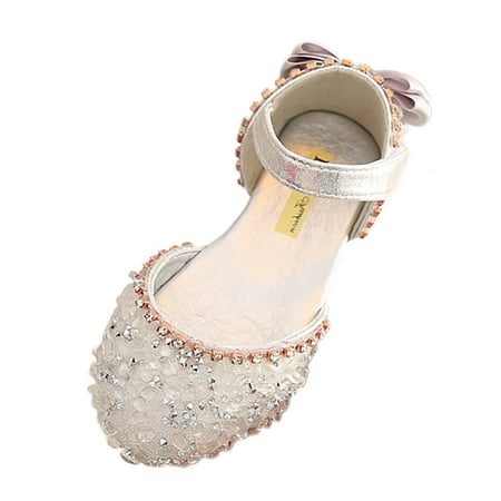 

Utoimkio Clearance Kids Sandals Clearance Under $10 Children Infant Kids Baby Girls Bowknot Crystal Princess Sandals Casual Shoes