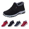 thumbnail image 2 of AUDeals Women's Waterproof Hiking Snow Boots Warm Fur Lined Ankle Boots Wide Toe Box Slip On Winter Shoes (Black, 9), 2 of 7