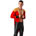 thumbnail image 5 of Haitryli Men's Adult Circus Ringmaster Costume Open Front Velvet Tassel Long Tailcoat Jacket Coat Red L, 5 of 7