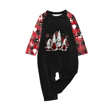 

Family Matching Outfits Christmas Pajamas For Pajamas Long Sleeve T Shirt And Pants Christmas Pajamas Baby Size Matching Clothing Set (9 Months-12 Months)