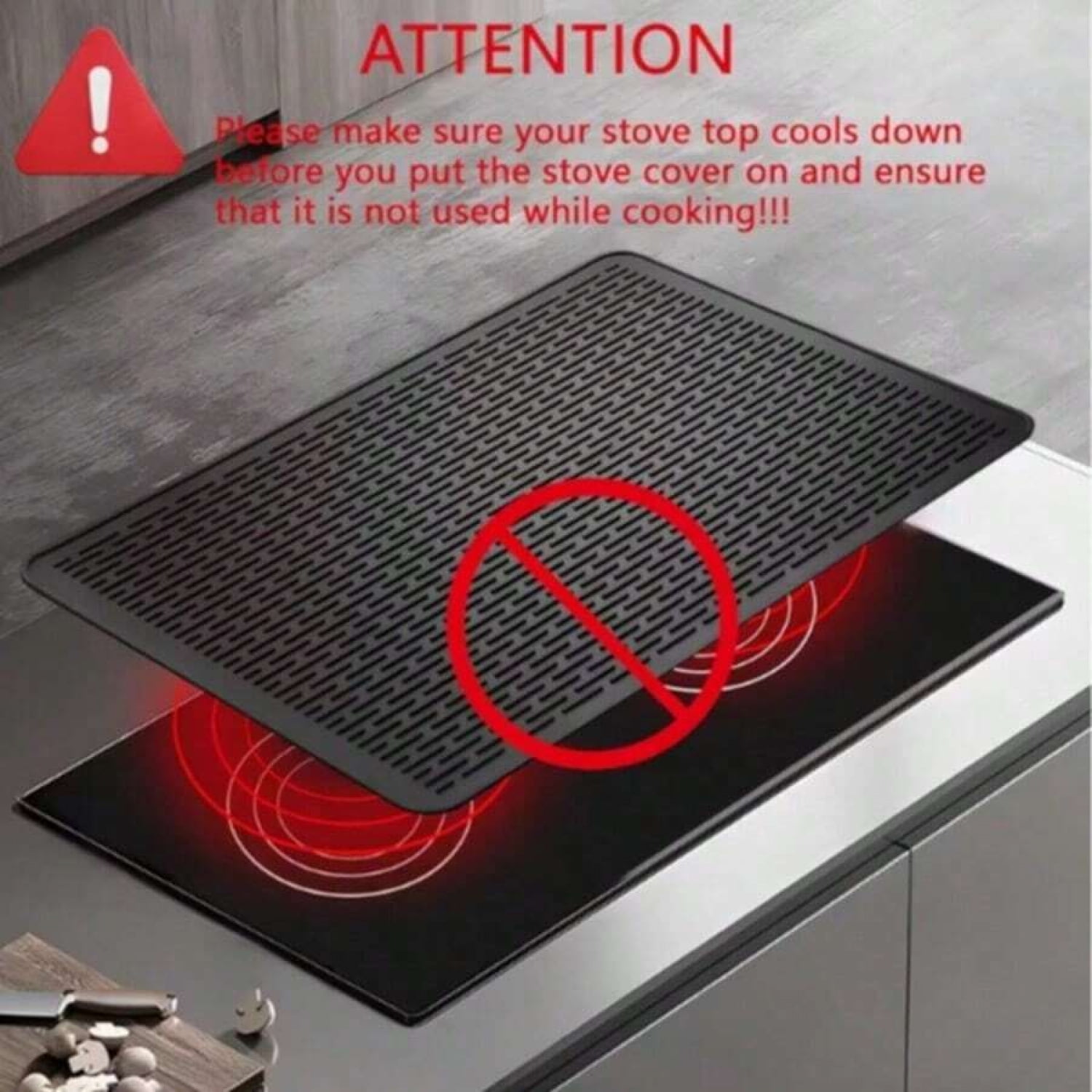 1pc Silicone Stove Top Covers - Heat Resistant, Non-Slip, Easy Clean - For Electric Stove, Glass Top Stove - Kitchen Accessories - Perfect Gift For Housewarming